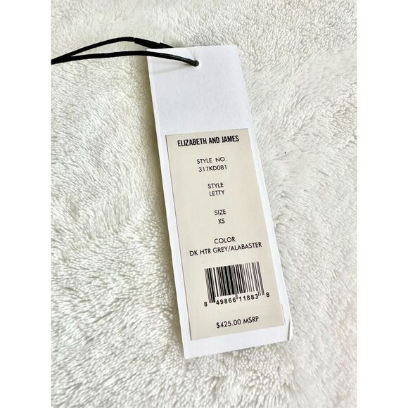 Elizabeth and James DK HTR GREY /ALABASTER GREY ribbed sweater dress with white - Picture 7 of 8